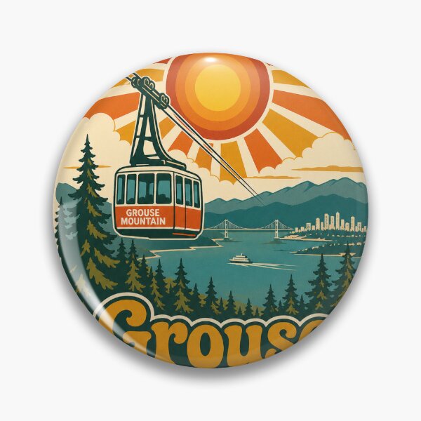Item preview, Grouse Mountain British Columbia Travel Souvenir - Retro Illustration designed and sold by VisualArtsOasis.