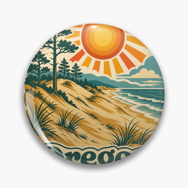 Item preview, Oregon Dunes Oregon Travel Souvenir - Retro Illustration designed and sold by VisualArtsOasis.