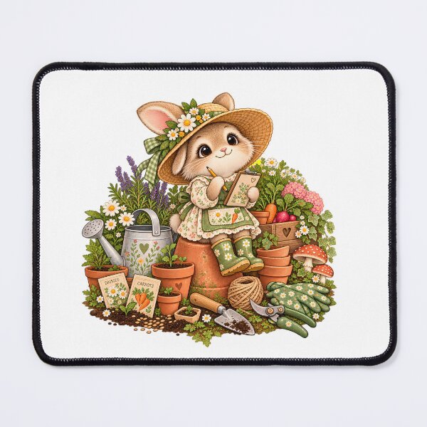 Item preview, Tiny Garden Supervisor Cottagecore Bunny designed and sold by BLUEFOX05.