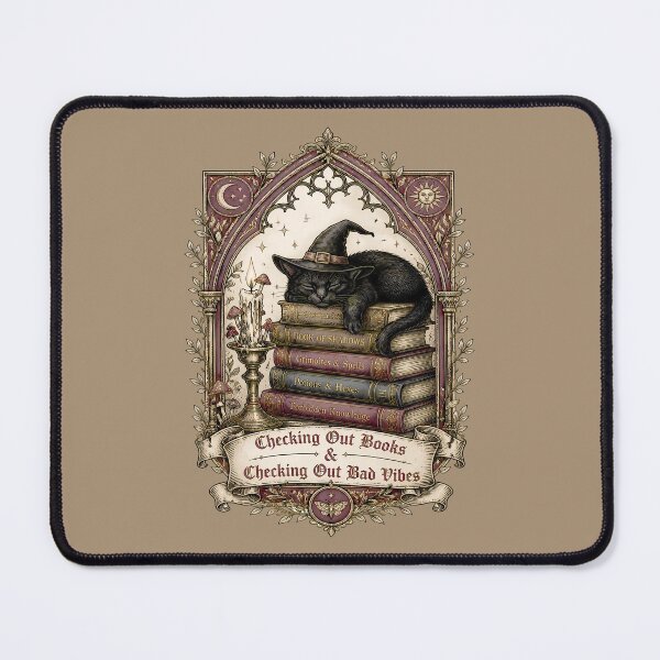 Item preview, Checking Out Books & Bad Vibes – Black Cat Witch designed and sold by Art-Arcade6.