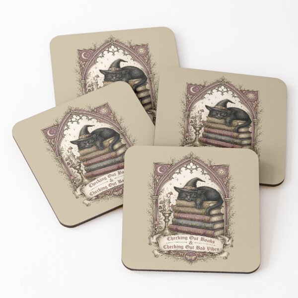 Item preview, Checking Out Books & Bad Vibes – Black Cat Witch designed and sold by Art-Arcade6.