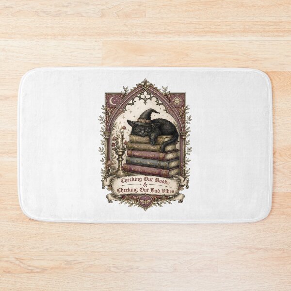 Item preview, Checking Out Books & Bad Vibes – Black Cat Witch designed and sold by Art-Arcade6.
