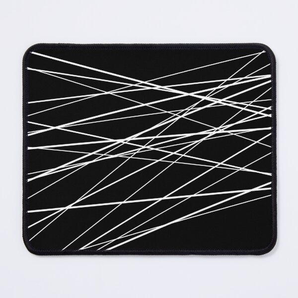 Item preview, Minimalist Abstract Horizontal Lines Pattern White on Black designed and sold by MinimalMoodsArt.