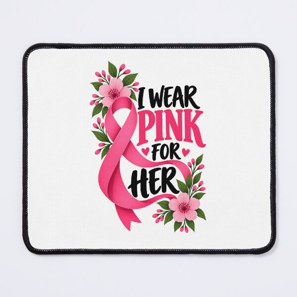 Item preview, I Wear Pink For Her Breast Cancer Awareness Ribbon designed and sold by UniversPlant | Blooming with Hope.
