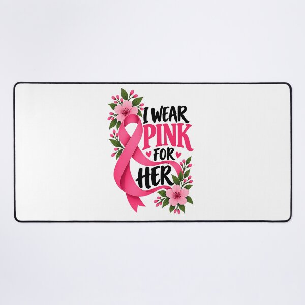Item preview, I Wear Pink For Her Breast Cancer Awareness Ribbon designed and sold by UniversPlant | Blooming with Hope.