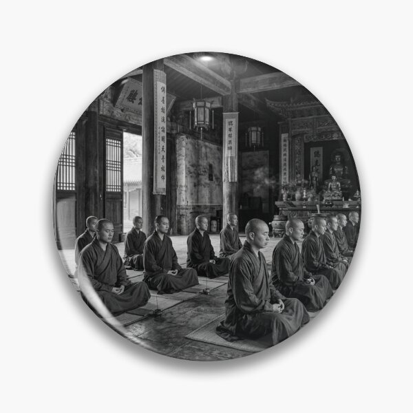 Item preview, Shaolin Monks Meditating in Traditional Temple Hall designed and sold by Solomon-Ent-144.