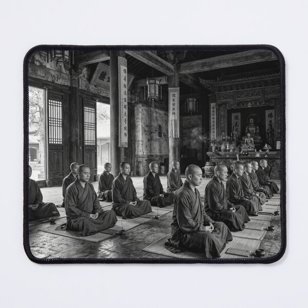 Item preview, Shaolin Monks Meditating in Traditional Temple Hall designed and sold by Solomon-Ent-144.