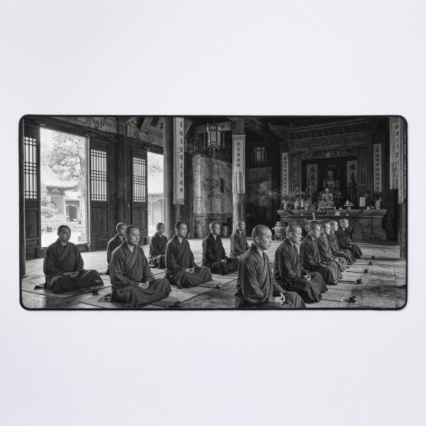 Item preview, Shaolin Monks Meditating in Traditional Temple Hall designed and sold by Solomon-Ent-144.