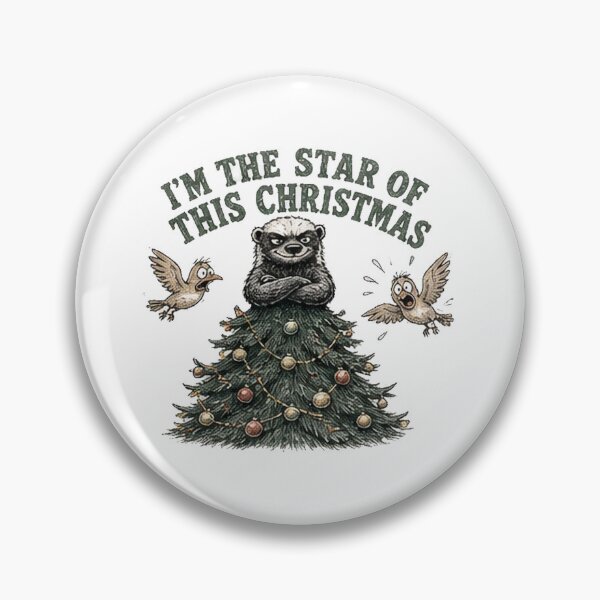 Item preview, Funny Honey Badger Christmas Tree Star designed and sold by paintingnou.