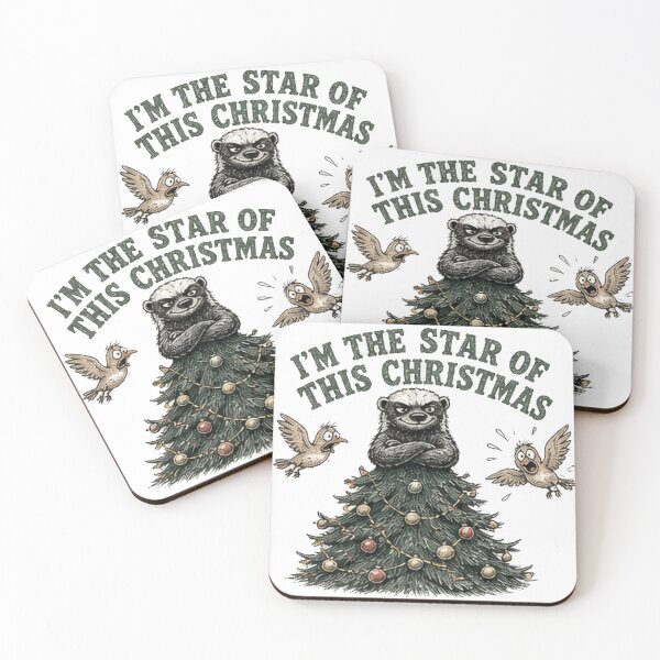 Item preview, Funny Honey Badger Christmas Tree Star designed and sold by paintingnou.