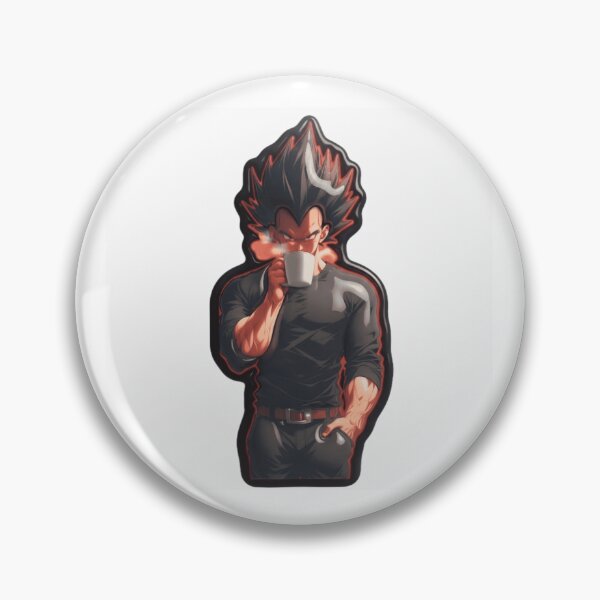 Item preview, Spiky Hair Anime Warrior Drinking Tea Funny Anime Art designed and sold by BlackSyeth.