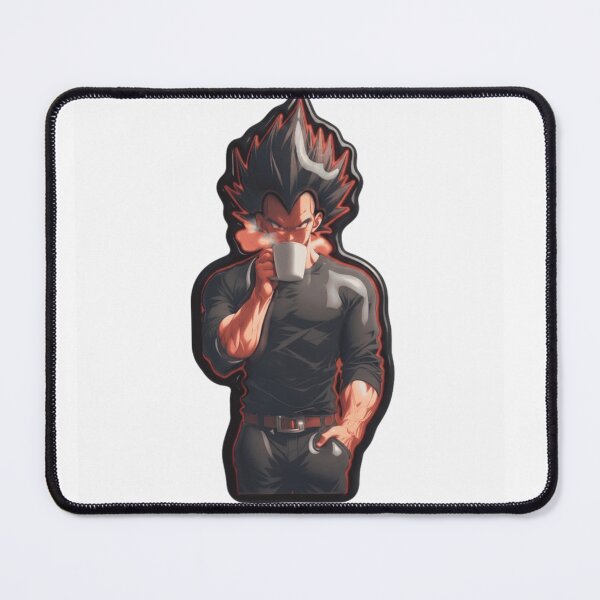 Item preview, Spiky Hair Anime Warrior Drinking Tea Funny Anime Art designed and sold by BlackSyeth.