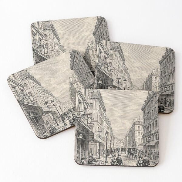 Item preview, Victorian Paris Cafe Streetscape Vintage Art designed and sold by Glitchart66.