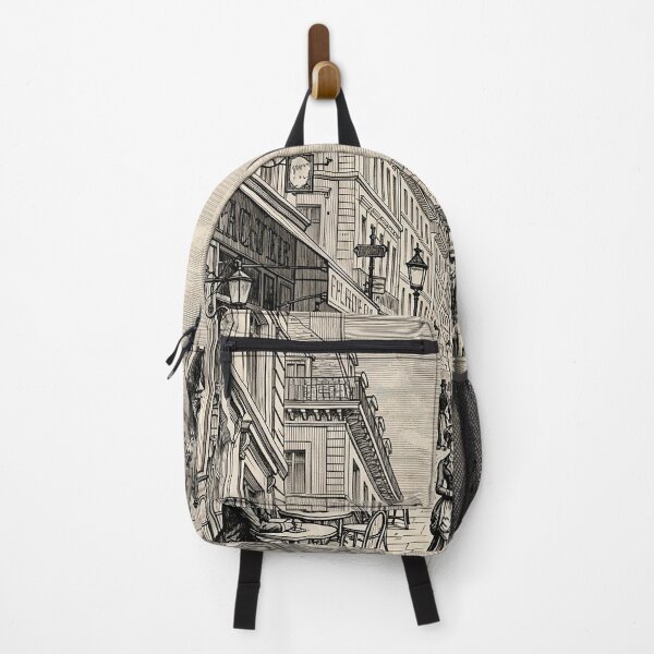 Item preview, Victorian Paris Cafe Streetscape Vintage Art designed and sold by Glitchart66.