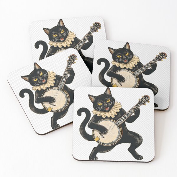 Item preview, Vintage Black Cat Banjo Musician designed and sold by JokerH.