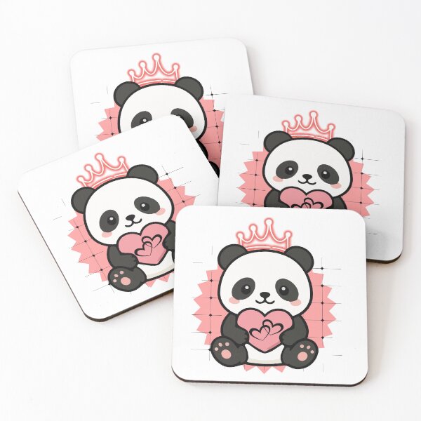 Item preview, Cute Queen Panda with Pink Heart Illustration designed and sold by Palette _Vibes.
