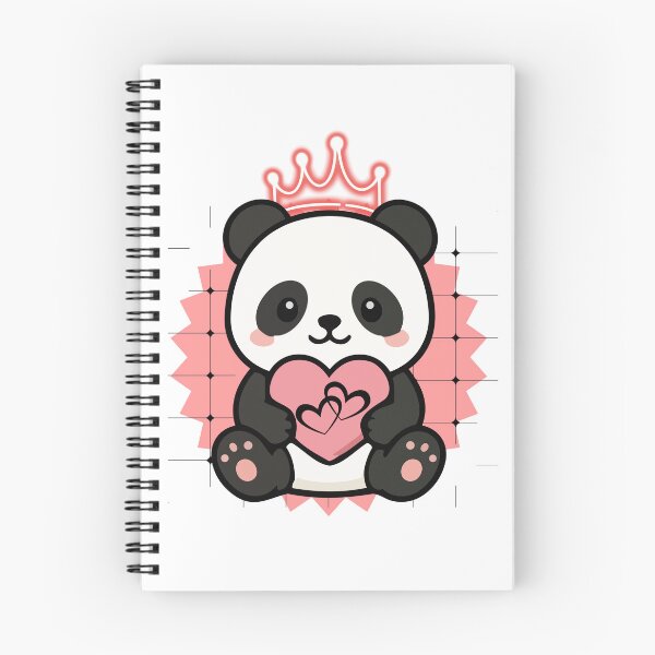 Item preview, Cute Queen Panda with Pink Heart Illustration designed and sold by Palette _Vibes.