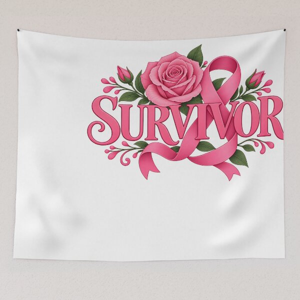Item preview, Survivor Pink Ribbon Breast Cancer Floral designed and sold by UniversPlant | Blooming with Hope.