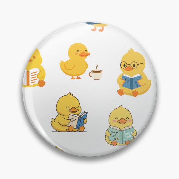 Item preview, Cute Reading Duckling Bookworm Studying designed and sold by stickerbundle.