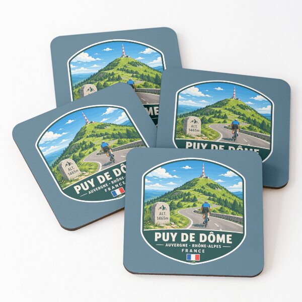 Artikelvorschau, Puy de Dome Auvergne Frankreich Radfahren Aufkleber TShirt 02 entworfen und verkauft von OuterShellUK.