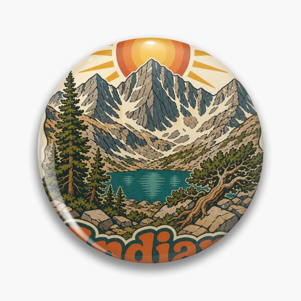 Item preview, Indian Peaks Colorado Travel Souvenir - Retro Illustration designed and sold by VisualArtsOasis.