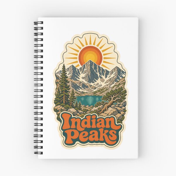 Item preview, Indian Peaks Colorado Travel Souvenir - Retro Illustration designed and sold by VisualArtsOasis.
