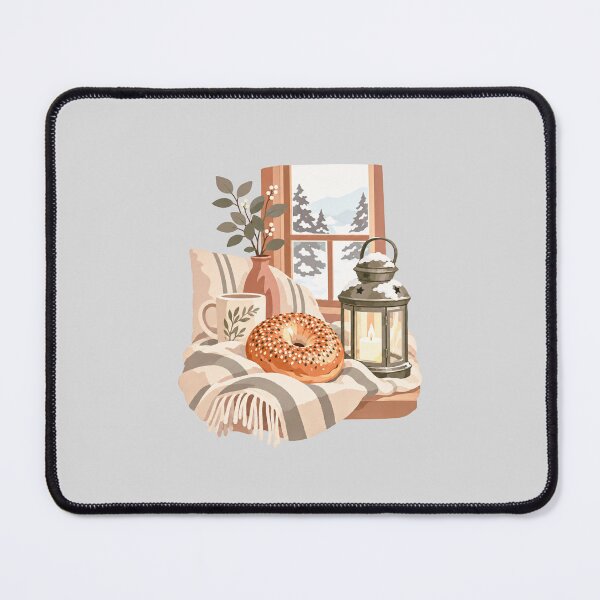 Item preview, Cozy Winter Window Still Life with Donut designed and sold by hattie's.