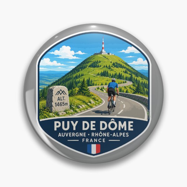 Item preview, Puy de Dome Auvergne France Cycling Sticker TShirt 03 designed and sold by OuterShellUK.