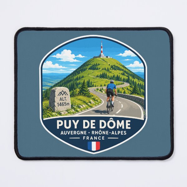 Item preview, Puy de Dome Auvergne France Cycling Sticker TShirt 03 designed and sold by OuterShellUK.