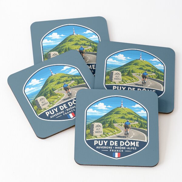 Artikelvorschau, Puy de Dome Auvergne Frankreich Radfahren Aufkleber TShirt 03 entworfen und verkauft von OuterShellUK.