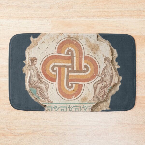 Item preview, Ancient Roman Solomon's Knot and Figures Fresco designed and sold by codex antique.