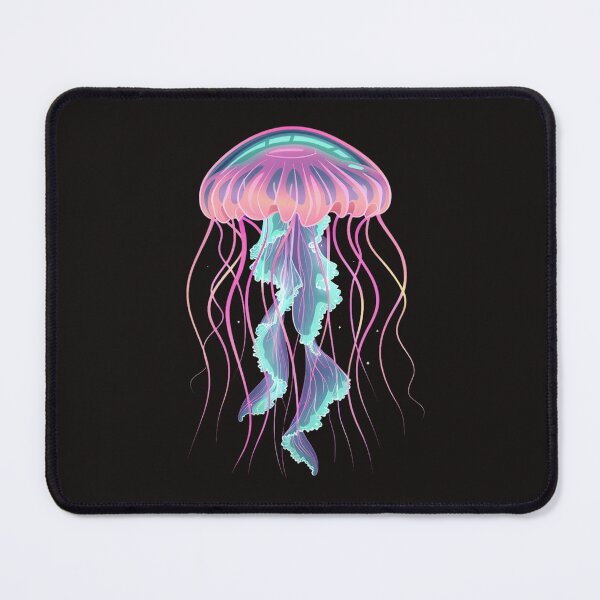 Item preview, a jellyfish glowing in the ocean designed and sold by RetroWaveArtCo.