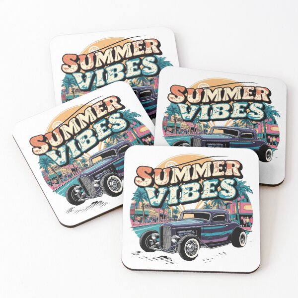 Item preview, Summer Vibes - Retro Hot Rod Classic Car Beach Town Art designed and sold by the wellness script.