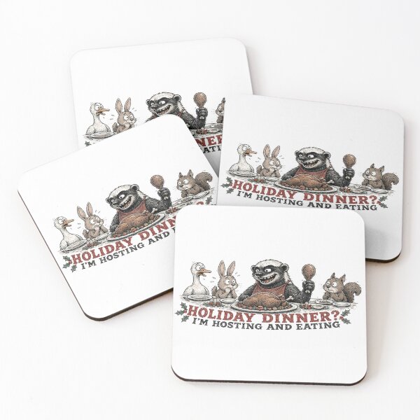 Item preview, Funny Honey Badger Holiday Dinner Christmas designed and sold by paintingnou.