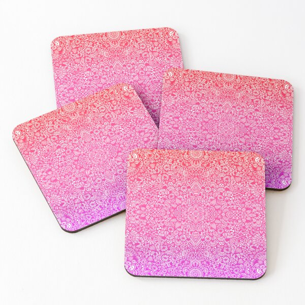 Item preview, Neon Red Pink Purple Gradient Mandala Pattern designed and sold by FioreDiCiliegio.