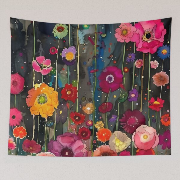 Item preview, Gustav Klimt Flower Garden Vivid Seamless Flowers Vintage Floral Patterns Digital Art Illustration designed and sold by Matt_Smith.