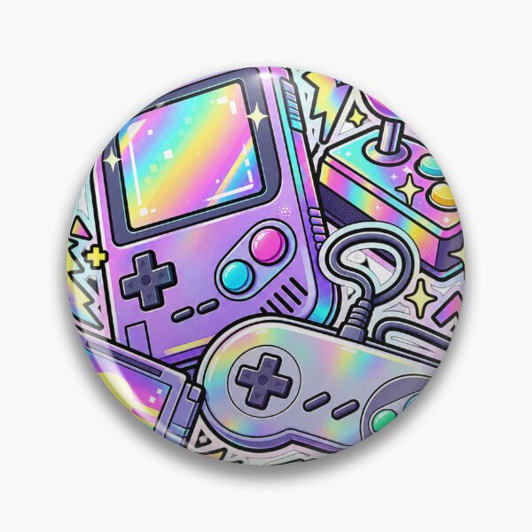 Item preview, Pixel Play Arcade - Pastel Rainbow Gaming Collage designed and sold by The198X.