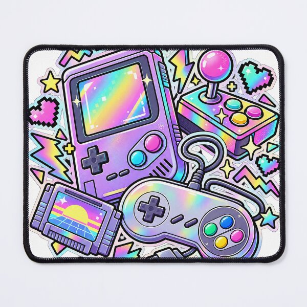 Item preview, Pixel Play Arcade - Pastel Rainbow Gaming Collage designed and sold by The198X.