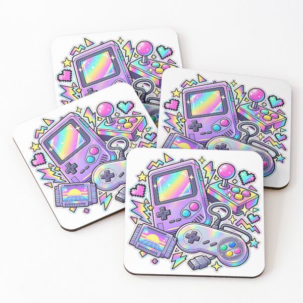 Item preview, Pixel Play Arcade - Pastel Rainbow Gaming Collage designed and sold by The198X.