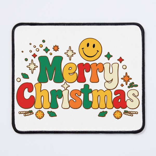 Item preview, Retro Groovy Merry Christmas Smiley Face Hippie Christmas 70s Aesthetic T-shirt and Sticker designed and sold by Billium Halder.