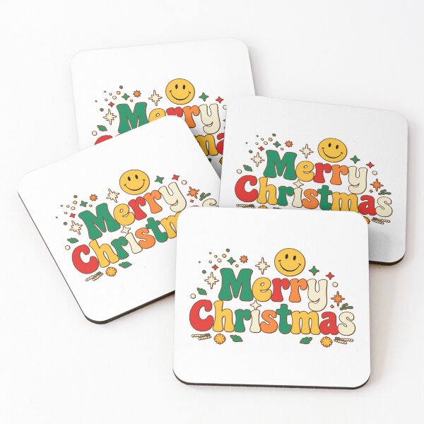 Item preview, Retro Groovy Merry Christmas Smiley Face Hippie Christmas 70s Aesthetic T-shirt and Sticker designed and sold by Billium Halder.