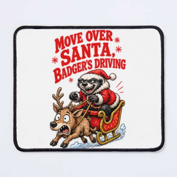 Item preview, Funny Honey Badger Santa Sleigh Christmas designed and sold by paintingnou.