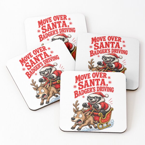 Item preview, Funny Honey Badger Santa Sleigh Christmas designed and sold by paintingnou.