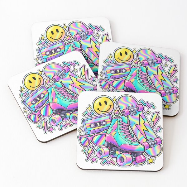 Item preview, Roller Disco Weekend - Neon Skate Sticker Collage	 designed and sold by The198X.