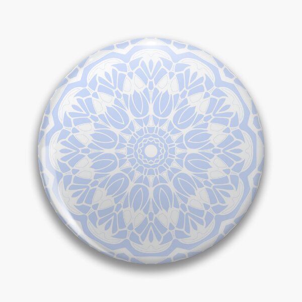 Item preview, Powder Blue and White Mandala designed and sold by Kelly Dietrich Mandala & Fractal Art.
