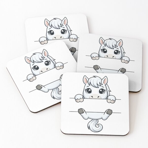 Item preview, Cute White Horse Pony Split Monogram designed and sold by PetalsPaws.