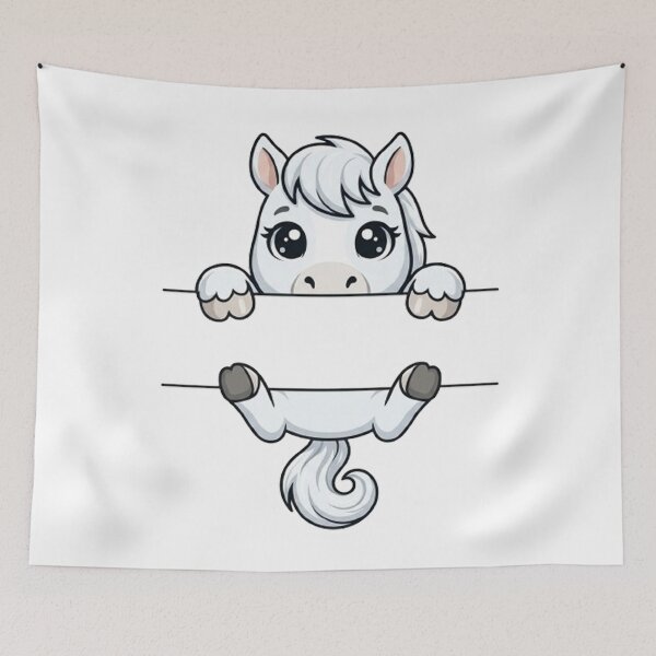Item preview, Cute White Horse Pony Split Monogram designed and sold by PetalsPaws.