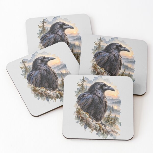 Item preview, Wild Raven – Misty Woodland Nature Art designed and sold by SusanSweetArt.