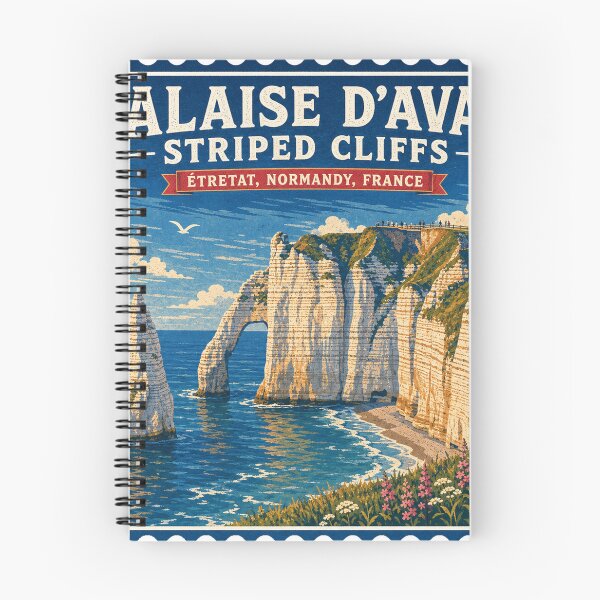 Item preview, Falaise d'Aval Striped Cliffs Near Éetretat, Normandie, France - Travel Art  designed and sold by vectcd.
