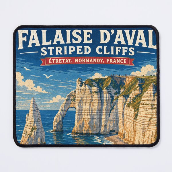 Item preview, Falaise d'Aval Striped Cliffs Near Éetretat, Normandie, France - Travel Art designed and sold by vectcd.